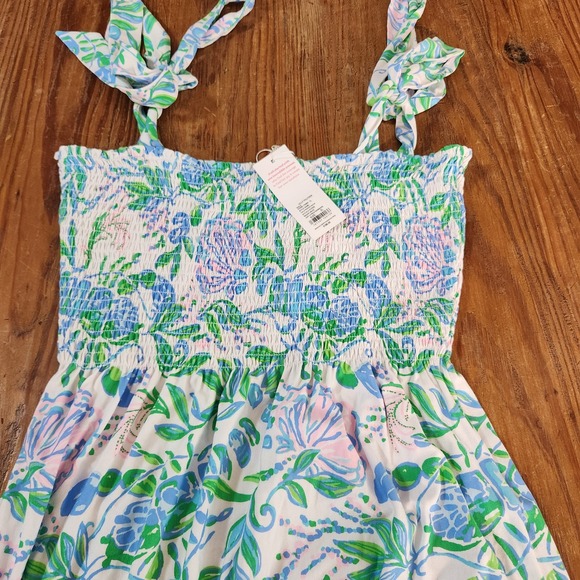 Lilly Pulitzer Kailua Smocked Maxi Dress Resort White Just a Pinch XL‎ NWT - Picture 3 of 11
